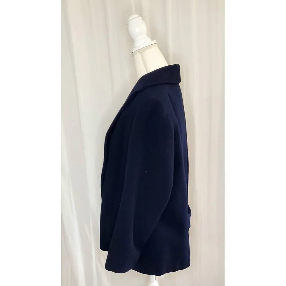 Rare Stroocks WoolL.S. Ayres Indianapolis Open Front Coat Dark Romantic Warm Lrg - Picture 9 of 16